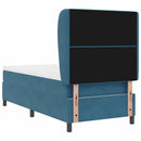 vidaXL Boxrugós ágy fejtámlával Sötét kék 200 x 90 cm Bársony