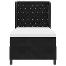 vidaXL Boxrugós ágy matracmal fejtámlával Fekete 200 x 100 cm Bársony