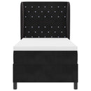 vidaXL Boxrugós ágy matracmal fejtámlával Fekete 100 x 200 cm Bársony