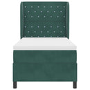 vidaXL Boxrugós ágy matracmal Sötétzöld 100 x 200 cm Bársony