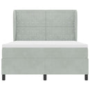 vidaXL Boxrugós ágy matracmal Világosszürke 140 x 190 cm Bársony