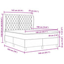 vidaXL Boxrugós ágy matracmal Világosszürke 140 x 190 cm Bársony