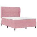 vidaXL Boxrugós ágy fejtámlával Rózsaszín 190 x 140 cm Bársony