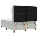 vidaXL Boxrugós ágy matracmal Világosszürke 200 x 140 cm Bársony