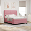 vidaXL Boxrugós ágy matracmal Rózsaszín 200 x 140 cm Bársony