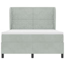 vidaXL Boxrugós ágy matracmal Világosszürke 200 x 160 cm Bársony