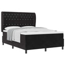 vidaXL Boxrugós ágy matracmal fejtámlával Fekete 200 x 160 cm Bársony