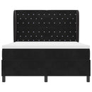 vidaXL Boxrugós ágy matracmal fejtámlával Fekete 160 x 200 cm Bársony