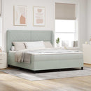 vidaXL Boxrugós ágy matracmal Világosszürke 200 x 180 cm Bársony