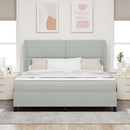 vidaXL Boxrugós ágy matracmal Világosszürke 200 x 180 cm Bársony