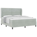 vidaXL Boxrugós ágy matracmal Világosszürke 200 x 180 cm Bársony