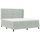 vidaXL Boxrugós ágy matracmal Világosszürke 200 x 180 cm Bársony