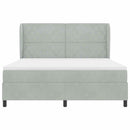 vidaXL Boxrugós ágy matracmal Világosszürke 200 x 180 cm Bársony