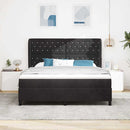 vidaXL Boxrugós ágy matracmal fejtámlával Fekete 200 x 180 cm Bársony