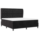 vidaXL Boxrugós ágy matracmal fejtámlával Fekete 200 x 180 cm Bársony