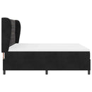 vidaXL Boxrugós ágy matracmal fejtámlával Fekete 200 x 180 cm Bársony