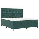 vidaXL Boxrugós ágy matracmal Sötétzöld 200 x 180 cm Bársony