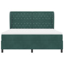 vidaXL Boxrugós ágy matracmal Sötétzöld 200 x 180 cm Bársony