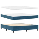 vidaXL Boxrugós ágy fejtámlával Sötét kék 200 x 180 cm Bársony