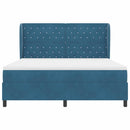 vidaXL Boxrugós ágy fejtámlával Sötét kék 200 x 180 cm Bársony