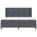 vidaXL Boxrugós ágy matracmal Sötétszürke 200 x 200 cm Bársony