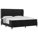 vidaXL Boxrugós ágy matracmal fejtámlával Fekete 200 x 200 cm Bársony