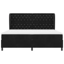 vidaXL Boxrugós ágy matracmal fejtámlával Fekete 200 x 200 cm Bársony