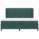 vidaXL Boxrugós ágy fejtámlával Sötétzöld 200 x 200 cm Bársony