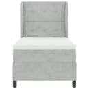 vidaXL Boxrugós ágy matracmal Világosszürke 80 x 200 cm Bársony