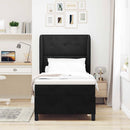 vidaXL Boxrugós ágy fejtámlával Fekete 200 x 80 cm Bársony