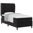 vidaXL Boxrugós ágy fejtámlával Fekete 200 x 80 cm Bársony