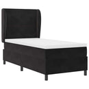 vidaXL Boxrugós ágy fejtámlával Fekete 200 x 80 cm Bársony
