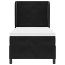 vidaXL Boxrugós ágy fejtámlával Fekete 200 x 80 cm Bársony