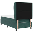 vidaXL Boxrugós ágy fejtámlával Sötétzöld 200 x 80 cm Bársony