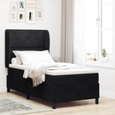 vidaXL Boxrugós ágy fejtámlával Fekete 190 x 90 cm Bársony