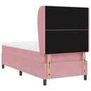 vidaXL Boxrugós ágy matracmal Rózsaszín 190 x 90 cm Bársony