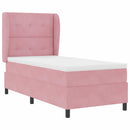 vidaXL Boxrugós ágy matracmal Rózsaszín 200 x 90 cm Bársony