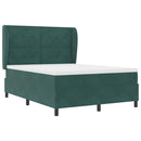 vidaXL Boxrugós ágy fejtámlával Sötétzöld 190 x 140 cm Bársony