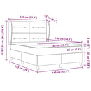 vidaXL Boxrugós ágy fejtámlával Sötétzöld 190 x 140 cm Bársony