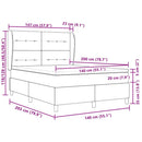 vidaXL Boxrugós ágy matracmal Sötétszürke 200 x 140 cm Bársony