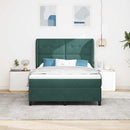 vidaXL Boxrugós ágy fejtámlával Sötétzöld 200 x 140 cm Bársony