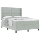 vidaXL Boxrugós ágy matracmal Világosszürke 200 x 160 cm Bársony