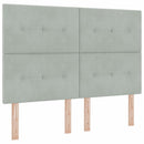 vidaXL Boxrugós ágy matracmal Világosszürke 200 x 160 cm Bársony