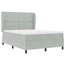vidaXL Boxrugós ágy matracmal Világosszürke 200 x 160 cm Bársony