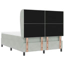 vidaXL Boxrugós ágy matracmal Világosszürke 200 x 160 cm Bársony