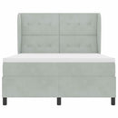 vidaXL Boxrugós ágy matracmal Világosszürke 200 x 160 cm Bársony