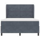 vidaXL Boxrugós ágy matracmal Sötétszürke 160 x 200 cm Bársony