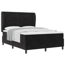 vidaXL Boxrugós ágy fejtámlával Fekete 200 x 160 cm Bársony