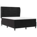 vidaXL Boxrugós ágy fejtámlával Fekete 200 x 160 cm Bársony