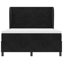 vidaXL Boxrugós ágy fejtámlával Fekete 200 x 160 cm Bársony